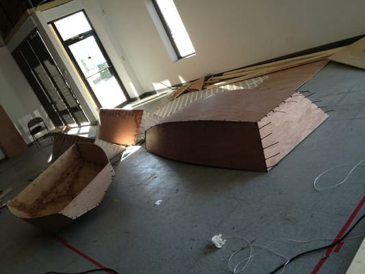 Boat building. 1 boat = 1/2 a sheet of plywood. | Yelp