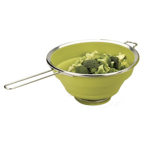 RSVP CCG-1 Collapsible Silicone Colander, 1 handle