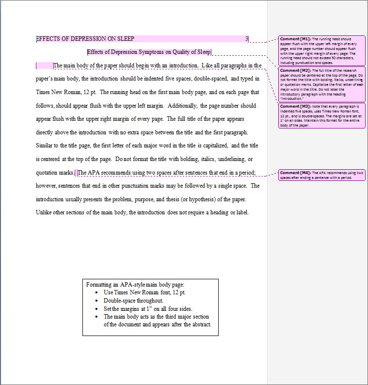Formatting the First Main Body Page (APA) - Writing Commons