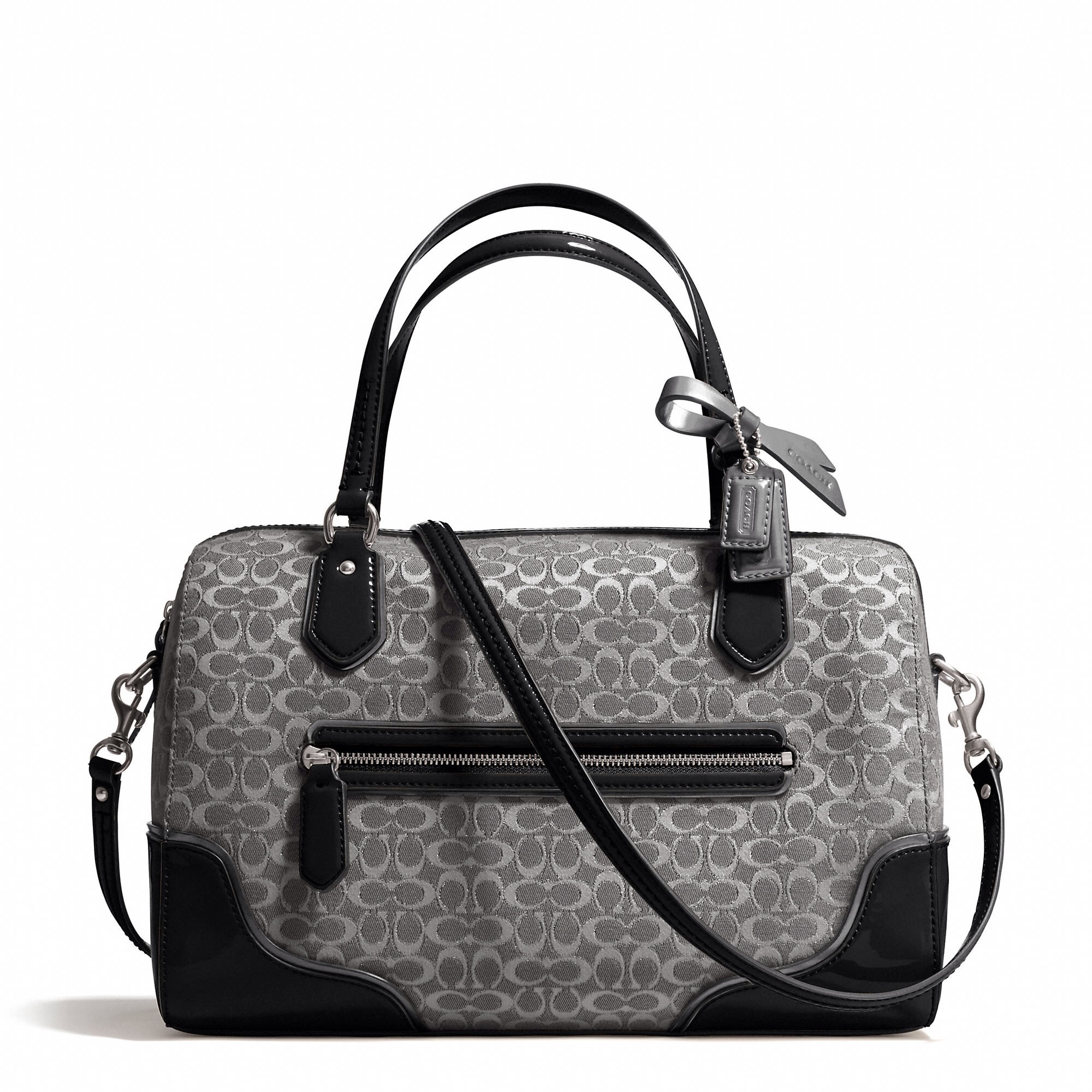 Coach 26426 Poppy Satchel In Signature C Metallic Outline Fabric