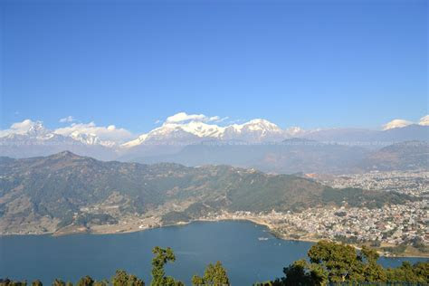 pokhara city  phewa lake  mountain view pictures