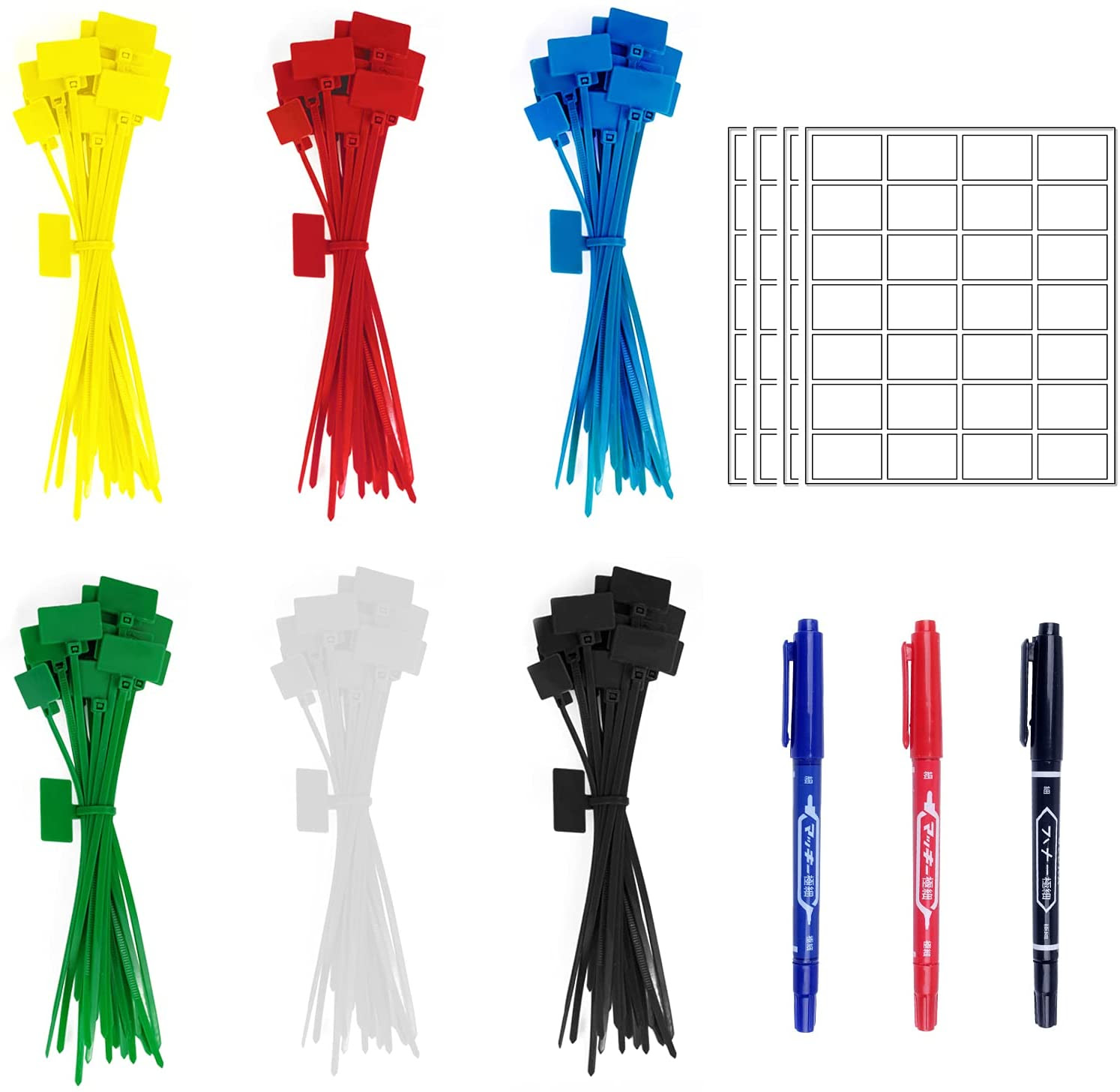 Factory Zip Tie Tags Self Locking In 25x15mm,Multi-color Nylon Cable Ties  With 216 Labels And 3 Maker Pens - Buy Plastic Numbered Security Seals  Plastic Numbered Security Seals Customize Sealed ...