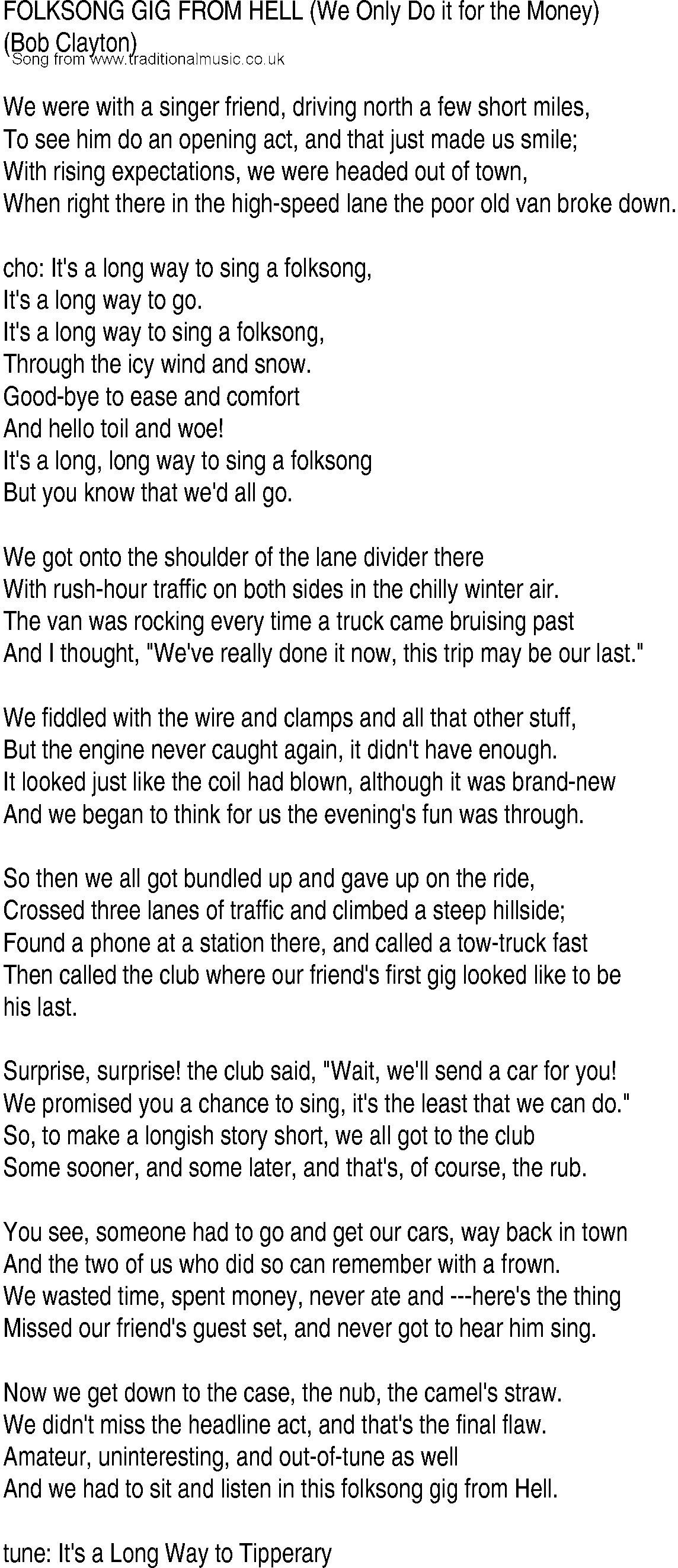 Irish Music Song And Ballad Lyrics For Folksong From Hell