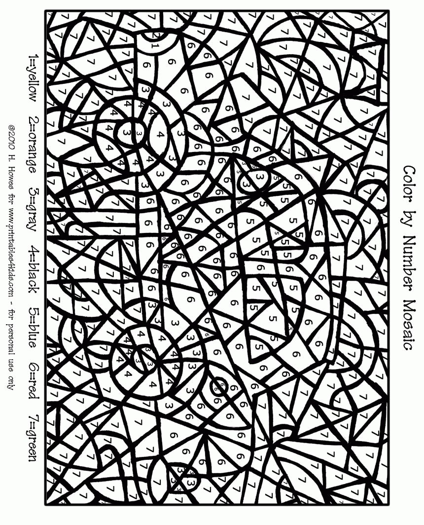 Advanced Color By Number Coloring Pages - Coloring Home