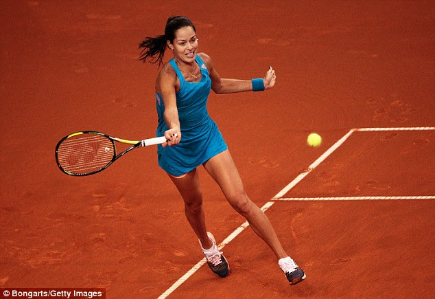 Amazing grace: Ivanovic of Serbia hits a forehand during her match at the Porsche-Arena in Stuttgart