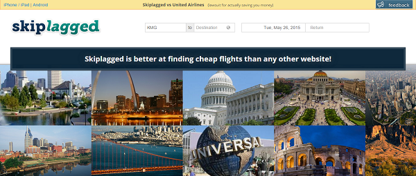 Skiplagged.com finds "hidden city" flight tickets which may save you up to 80%.