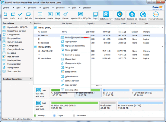 EaseUS Master Partition: Upgrade Hard Drive to new SSD without data ...