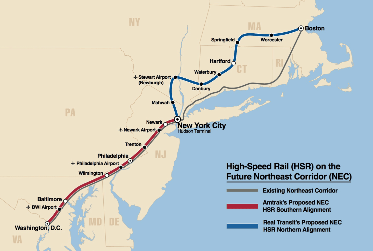 Amtrak Northeast Regional Map