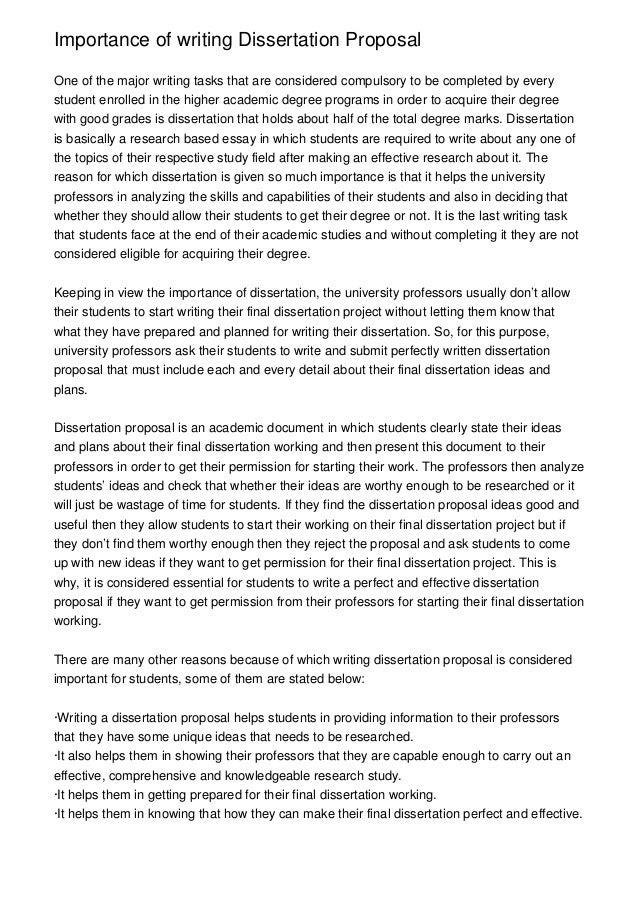 writing dissertation proposals
