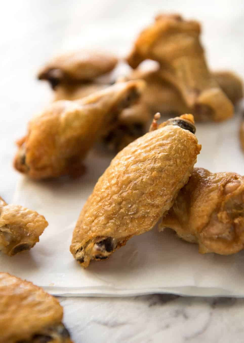 These crispy oven baked wings are so crispy, you will think they've been deep fried! You will be shocked how easy these are to make! www.recipetineats.com