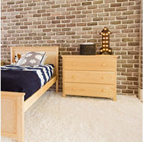 3 Drawer Hardwood Dresser - Natural Finish