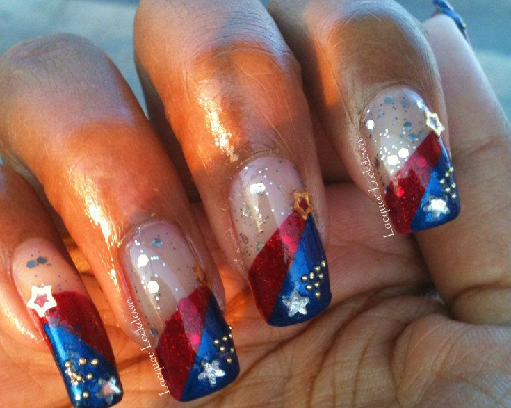 Old Glory 4th of July Mani