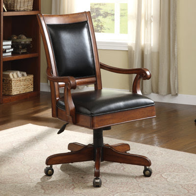 Executive Brown Leather Office Chair | Wayfair
