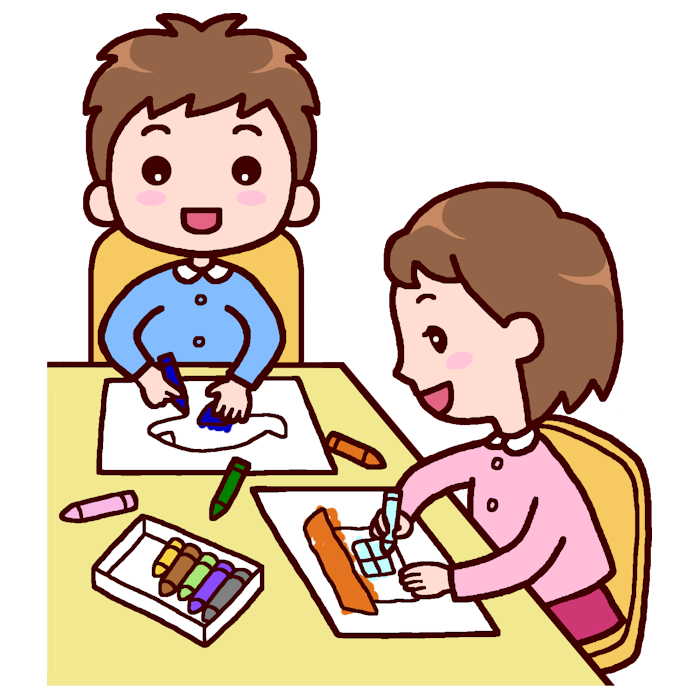 クレヨン1 カラー 室内遊びの無料イラスト 園の生活 保育素材