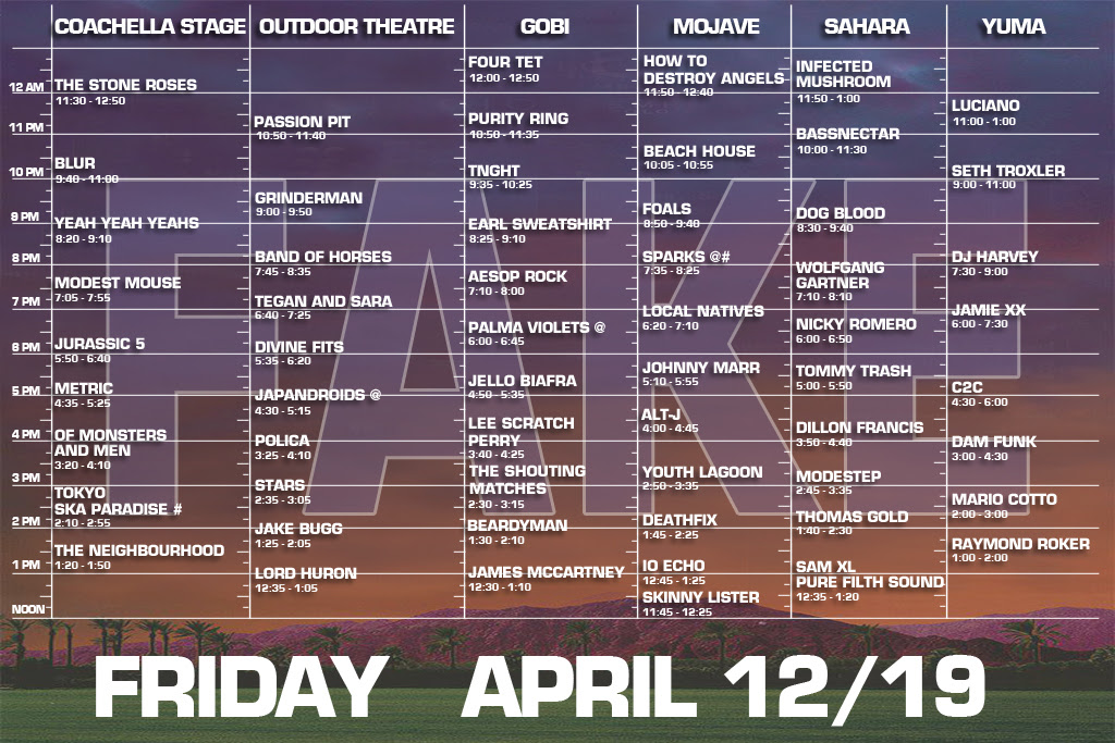 Coachella 2013 set times  Ultimate Coachella Guide 