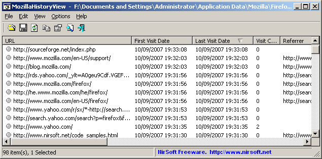 MozillaHistoryView v1.15 - freedownloadforall.blogspot.com