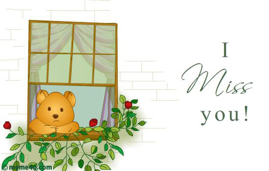 "I Miss You!" Send this cute Miss You card to your friend who is far away.