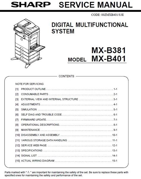 Download Sharp Mx B381 Mx B401 Service Manual
