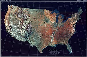 AVHRR satellite image of the 48 continguous st...