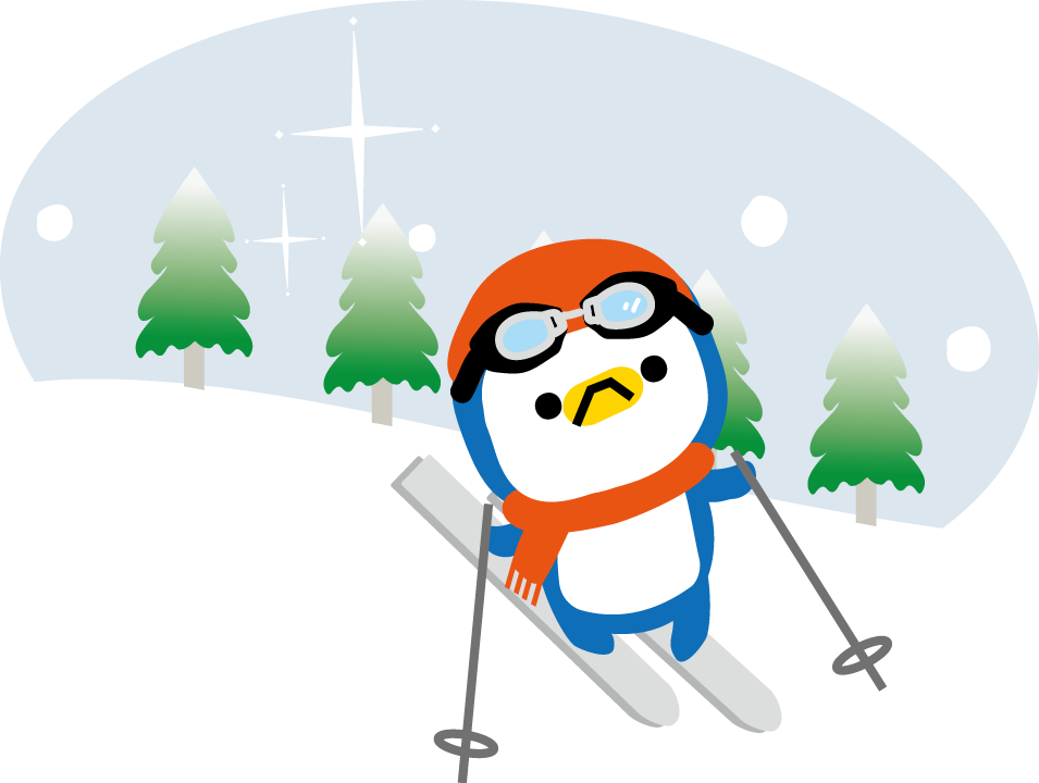 夏と冬のペンギンのイラスト 無料イラスト