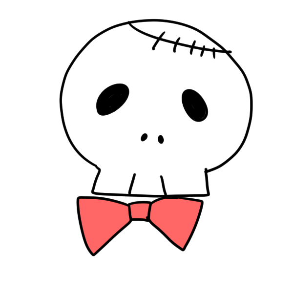 ガイコツとリボンのイラスト かわいいフリー素材が無料のイラストレイン