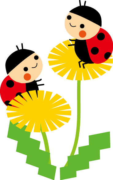 たんぽぽとてんとう虫のイラスト 無料イラスト フリー素材