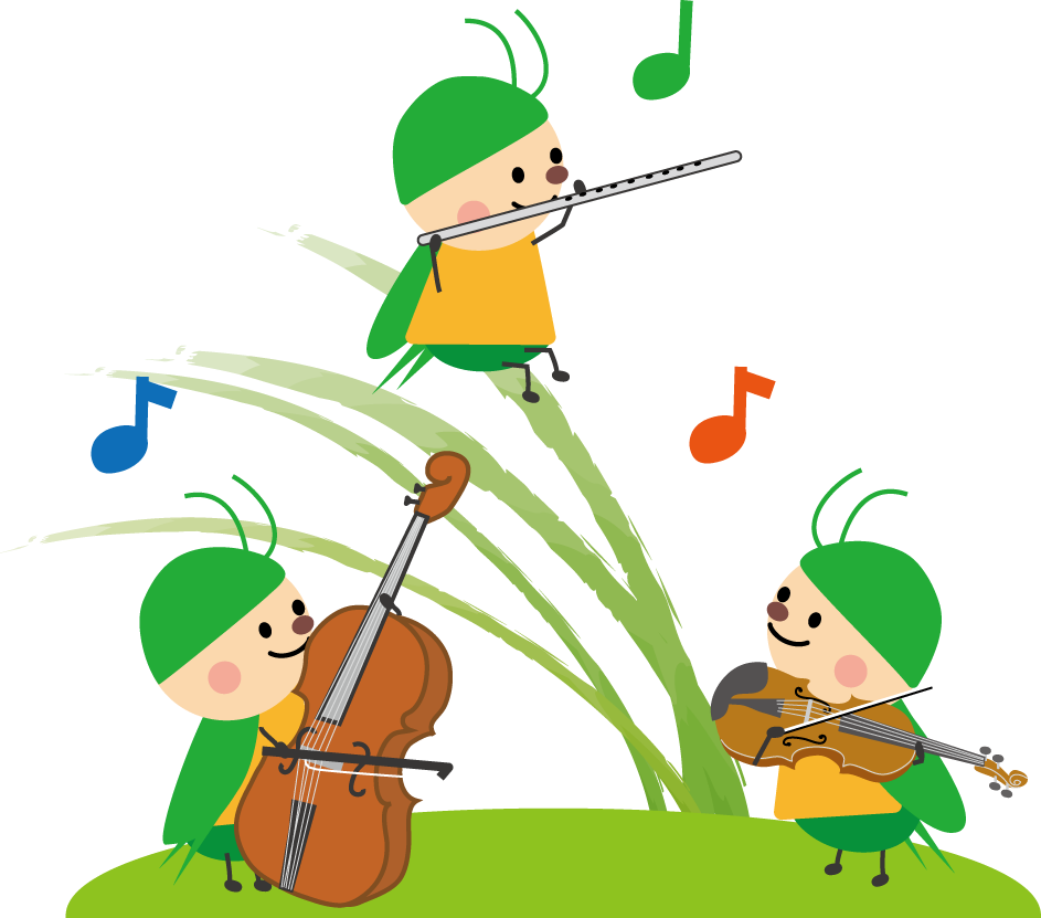 虫の音楽会のイラスト 無料イラスト素材