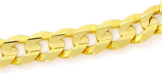 Foto 3, SET GOLDKETTE GOLDARMBAND FLACHPANZER KONKAV 6-KANT 14K, K2559