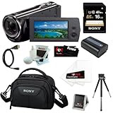 Sony HDR-CX290 8GB Embedded Memory HD Handycam Camcorder with 27x Optical/ 50x Extended Zoom and 2.7-inch LCD Screen in Black + Sony 16GB SDHC + Replacement NP-FV50 Battery + Micro HDMI Cable + Sony Carrying Case + Accessory Kit