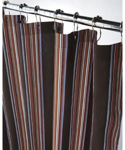 Extra Long Luggage Stripe Canvas Shower Curtain | Overstock.