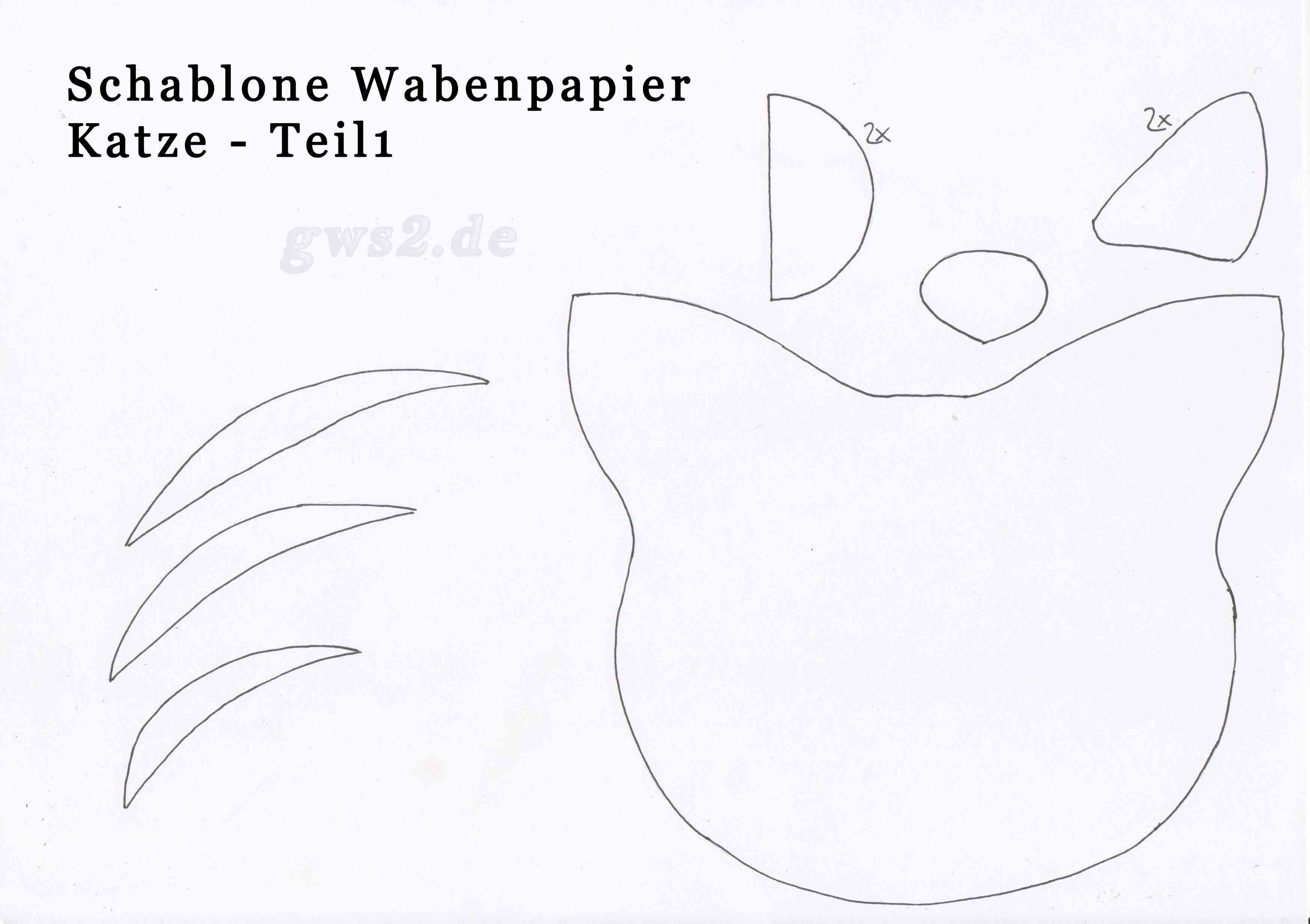 Katze basteln - mit Wabenpapier