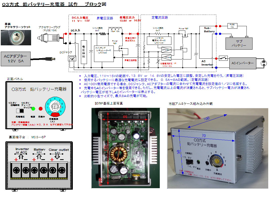 簡易 走行充電器の提案 昇電圧回路 定電圧 定電流回路付き 自分好みのサブバッテリーシステムを作ろう