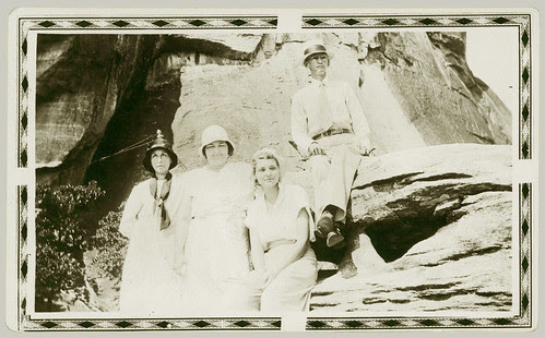 Sitting on a rock