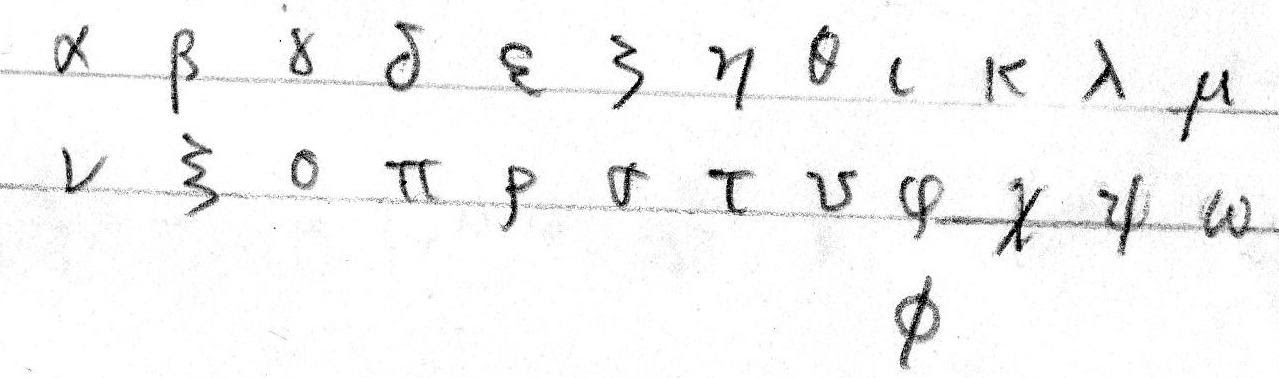 ノートの字形について