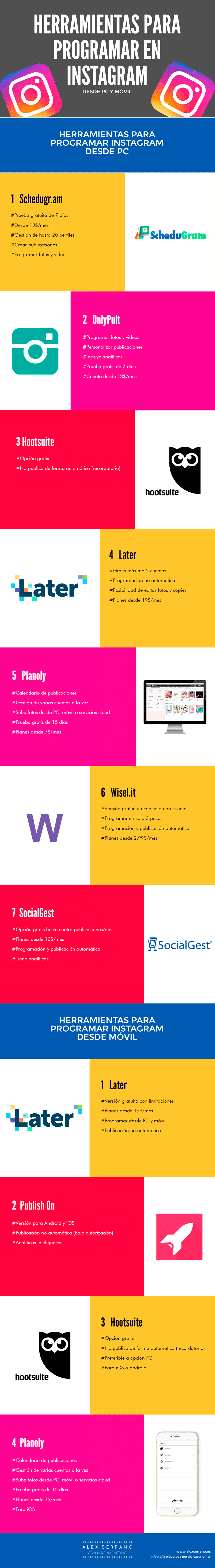 Herramientas para programar en Instagram