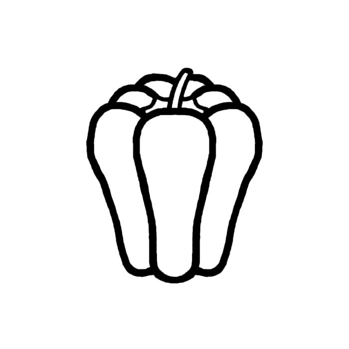ピーマン 白黒 野菜 食べ物 無料イラスト素材