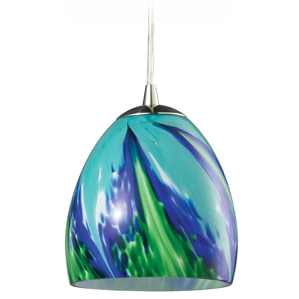Mini-Pendant Light with Blue Glass | 31445/1TB ...