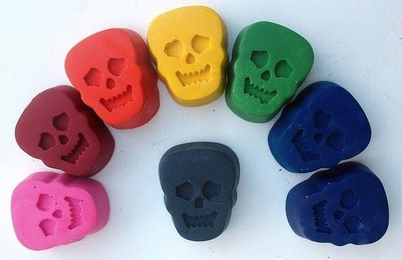 Recycled Crayon Skeleton Skulls- Set of 8