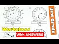 grade 3 telling time worksheet read the clock 1 minute intervals k5 learning - telling time worksheets for 3rd grade