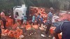 Asaman Tamfoe Residents Party with Accident Truck Loaded With Alcoholic Beverages