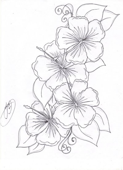 Hibiscus Flower Coloring Page