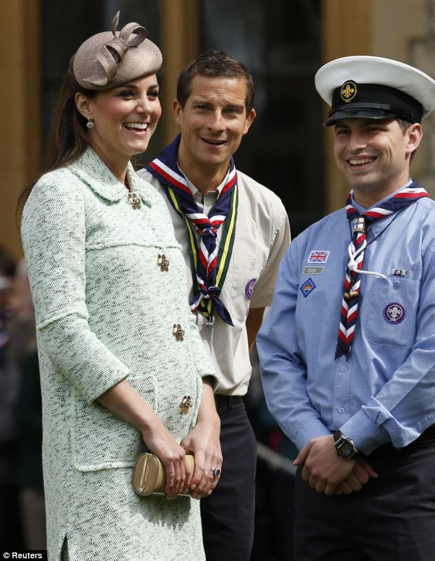 Chief Scout Bear Grylls (centre) was also at the ceremony at Windsor Castle 
