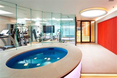 basement pool  london modern home gym
