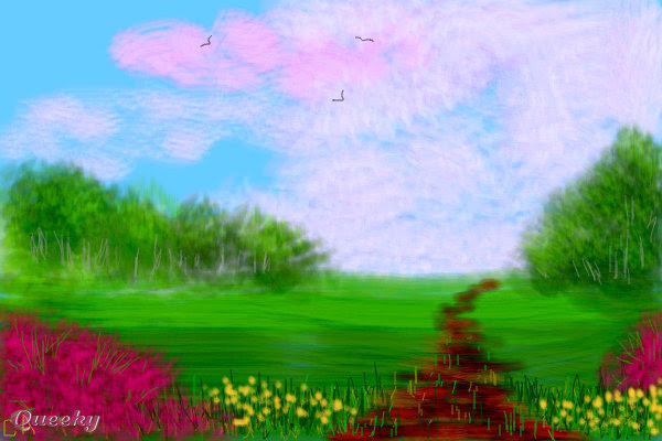 PEACEFUL PLACE a landscape Speedpaint drawing by 