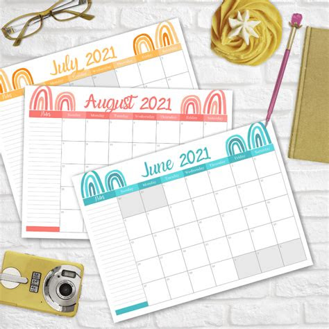 A free printable blank calendar can be a great way to keep track of important dates, plan ahead, and stay on top of your goals. free printable 2021 rainbow calendar easy crafts 101
