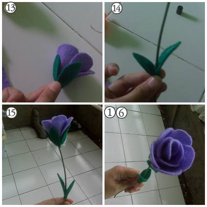 Cikalong Kreatif cara  membuat  bunga  tulip dari  kain  flanel 