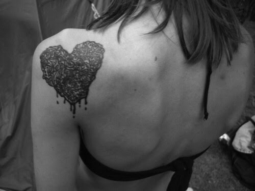 bleeding heart tattoos. Bleeding Hollow Heart Tattoo