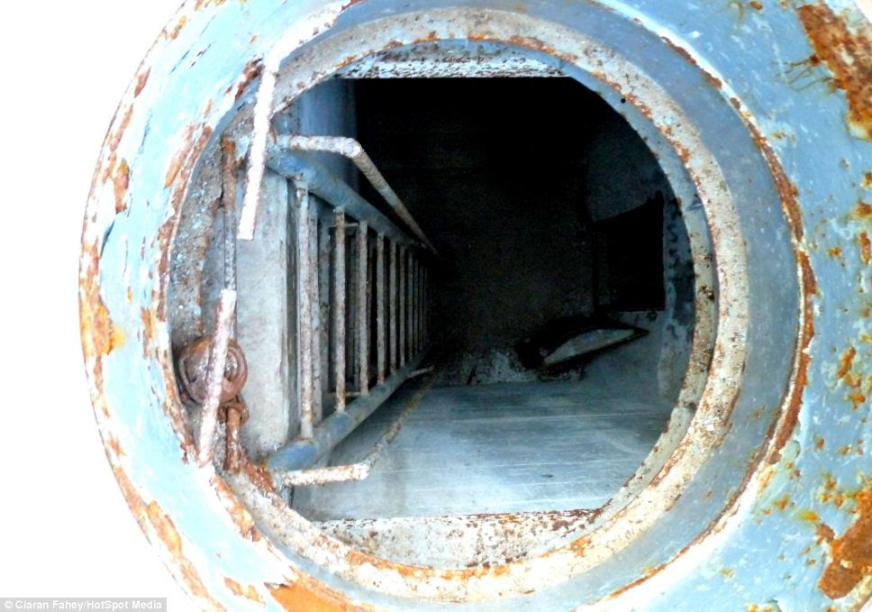 Going underground: The eerie remains of the bunker sit around 10 metres below the surface not far from Berlin
