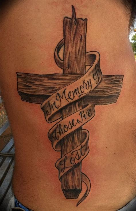 wooden cross tattoos ideas  pinterest rip