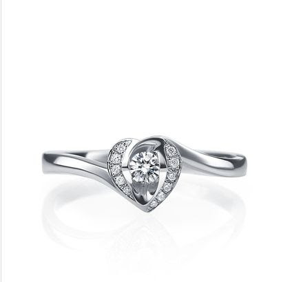 18k white gold diamond wedding engagement rings women size selectable ...